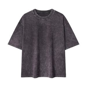 Camiseta de algodón 100% de 260 gramos, lavado ácido, cuello pequeño, hombros caídos, estilo vintage, personalizada con serigrafía. - Product Image 1