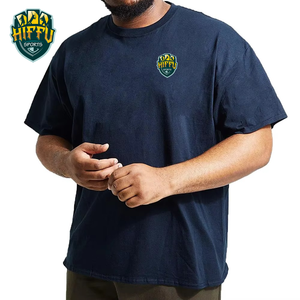 T-shirt en coton de haute qualité pour hommes avec impression bouffante T-shirts personnalisés à manches courtes et à col rond surdimensionnés à motif solide - Product Image 2