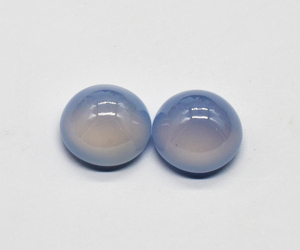 คู่พลอยคาโบชองสีฟ้าคู่รูปทรงกลมคู่ Cabochon เครื่องประดับ3มม. ถึง20มม. ทำ cabochons เรียบ - Product Image 1