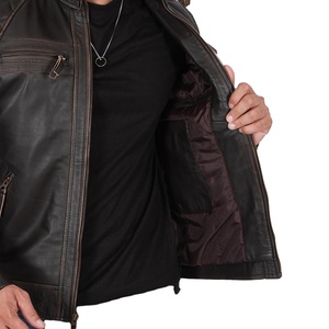 แจ็กเก็ตหนังแกะสำหรับผู้ชายคอเสื้อพับลงเสื้อแจ็คเก็ตหนังแฟชั่นพร้อม2026แขนยาวดีไซน์ล่าสุด - Product Image 2