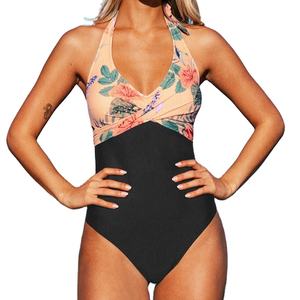 Traje de baño de una pieza con espalda Halter Floral, nuevo diseño, trajes de baño para mujer, traje de baño Sexy transpirable para mujer, Bikini para nadar - Product Image 1