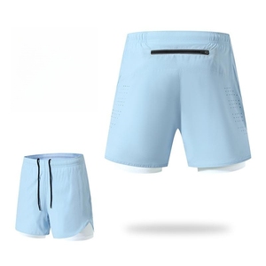 Nouveau design, short de sport pour homme avec doublure, poches zippées, personnalisable, pour la course à pied et la gym, livraison DDP plage. - Product Image 3