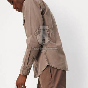 Chemises en jean pour hommes, coupe ajustée, couleur unie, vente en gros, quantité importante, faible MOQ - Product Image 2