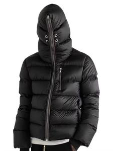 Wholesale Custom Men's Winter <b>Puffer</b> <b>Jacket</b> Top Selling High Street Style Logo Design <b>Hooded</b> Zipper Closure Solid Canvas Fabric - Product Image 6