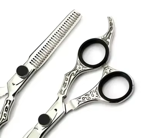 <b>Hair</b> <b>Cutting</b> <b>Scissors</b> Customized Logo Professional Hairdressing <b>Cutting</b> Shears Thinning <b>Scissors</b> & Razor in Black Case - Product Image 4