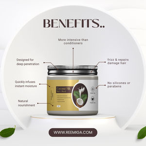 Crème capillaire à la crème de coco de votre marque avec des bienfaits hydratants, lissants et nourrissants pour tous les types de cheveux - Product Image 2