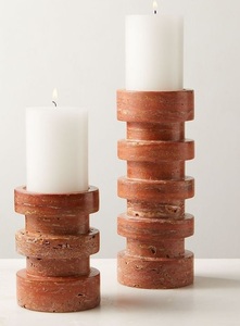 Candelero de madera hecho a mano único para decoración navideña del hogar con artesanía ecológica - Product Image 3