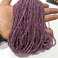 Perles rondes facettées en rubis étoile rose naturel exquis de 3 mm à 5 mm pour la fabrication de bijoux fins