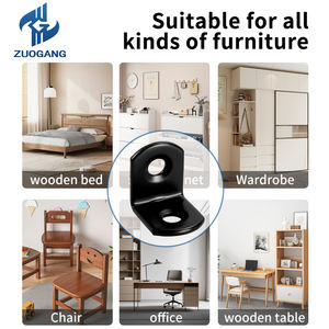 Équerres d'angle (20x20x16mm) Ensemble de 40 pièces Équerre en forme de L avec vis Acier au carbone Perforé Angle droit (Noir) - Product Image 5