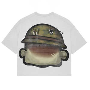 OEM personalizado 300g peso pesado 100% algodón Boxy Fit camiseta para hombres 100% impresión gráfica completa DTG impresión sin costuras - Product Image 5