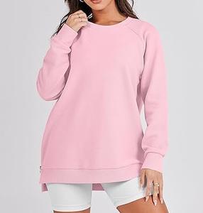 Latest New Fashion Unisex Solid Pink Sweatshirt Winter Warm 100% Cotton Fleece High Quality Custom Design <b>Printing</b> Sets Low - Product Image 3