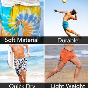 Prix de gros, shorts décontractés pour hommes à usage extérieur, tie-dye, logo personnalisé, surdimensionnés, légers, 100% coton, taille mi-haute, séchage rapide - Product Image 4