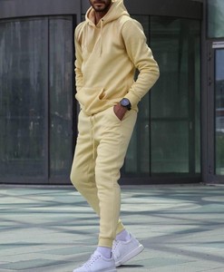 Ensemble de survêtement pour homme en molleton épais uni à capuche respirant Streetwear pour l'hiver Expédition aérienne - Product Image 2