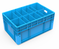 Boîte de rangement pour pièces automobiles de haute qualité 600X400X300mm, bac de rangement en plastique Autostore, conteneur empilable de 57L avec séparateurs