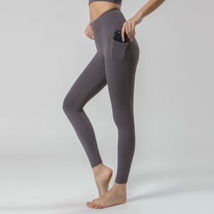 Custom Logo Wear Fitness Activewear Gym for Women <b>Nylon</b> <b>Leggings</b> High Waist Yoga Pants Tummy Control <b>Leggings</b> With Pocket - Product Image 5