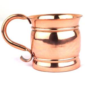 Gobelet moderne en acier inoxydable et cuivre naturel avec poignée en cuivre mat Accessoire de bar pour les fêtes - Product Image 1