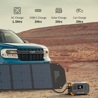 Stock USA et UE PECRON E300LFP avec panneau solaire 100W, station d'alimentation portable 600W 288Wh, générateur d'énergie pour le camping, les urgences et les activités de plein air