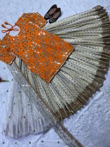 Conjunto floral Georgette Lehenga Choli & Dupatta para mujer Vestido de marca de 3 piezas directamente de la mano del fabricante indio, ade - Product Image 4