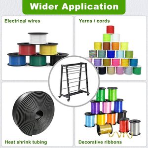 Jh-mech giá đỡ ống cuộn dây 8 thanh hạng nặng có thể điều chỉnh thanh cuộn cáp Công suất 400lb với bánh xe khóa - Product Image 3