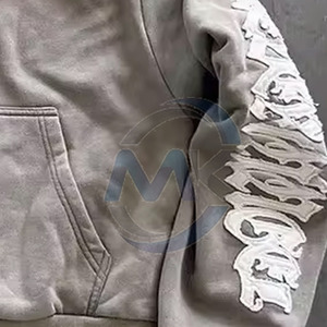 Best Quality Acid Wash Tracksuit Plus Size 100% Cotton Winter Clothing Outdoor Wear <b>Distressed</b> Features Men's Fleece Quick Dry - Product Image 6