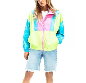 Venta al por mayor deportes al aire libre ropa de calle nuevo diseño personalizado entrenamiento chaqueta cortavientos ligero nylon mujer media cremallera chaqueta - Product Image 3