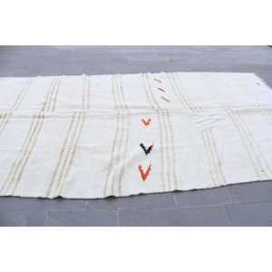 พรมตุรกีขนาด 6.4x12.5 ฟุต, พรมวินเทจขนาดใหญ่พิเศษ, พรมขนสัตว์ลายดอกไม้สีขาว - Product Image 2