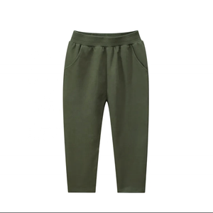 Pantalon de survêtement décontracté de style droit pour enfants, coton éponge français confortable avec logo brodé, vêtements de sport pour garçons - Product Image 2