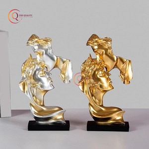 Precio más barato Escultura abstracta decorativa antigua Forma de cara de pareja para decoración del hogar Aluminio fundido Exportación DE LA India - Product Image 2