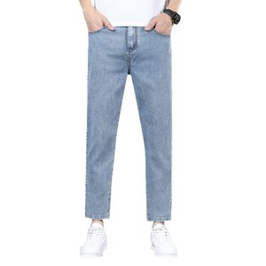 กางเกงยีนส์เดนิมทรงตรงทันสมัยสำหรับผู้ชาย ดีไซน์ล่าสุด น้ำหนักเบา รับสกรีนโลโก้ สไตล์สตรีทแวร์ลำลอง - Product Image 4