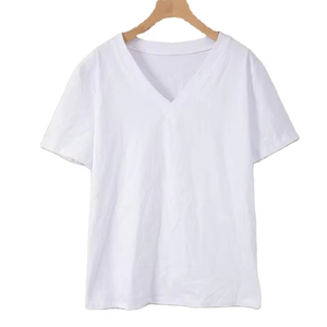 T-shirts basiques pour femmes en coton 100% sur mesure, taille plus, crop top, tee-shirt vierge, haute qualité, épaules tombantes, fabricant de t-shirts BD - Product Image 2