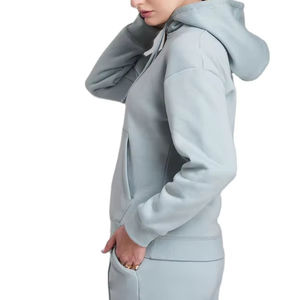 Pull à capuche uni à épaules tombantes pour femmes Ladies Hooded Top Casual Hoody Thermal Customized Best High Quality Women's Hoodie - Product Image 4