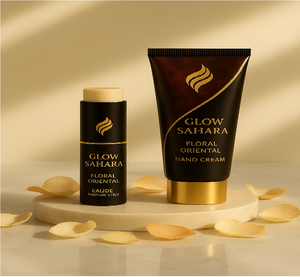 Crema de manos con perfume Glow Sahara, aroma Floral de larga duración, fórmula hidratante no pegajosa de lujo para manos suaves y suaves - Product Image 1