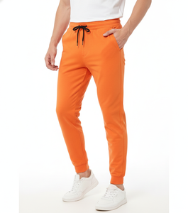 Pantalon de sport décontracté pour homme, marque privée, faible MOQ, uni, teinture unie, coupe droite, séchage rapide, polyester/coton, toile légère, hiver - Product Image 5
