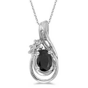 Collier pendentif en or blanc 14 carats avec onyx noir et breloques en diamant en forme de larme de 0,59 carat - Product Image 1