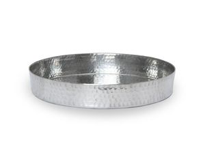 Plateau de conception martelé en métal de cuivre de qualité exclusive décoration de forme ronde de fantaisie plateau standard antique de luxe pour la meilleure vente - Product Image 3