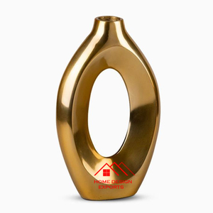 Vase à fleurs en aluminium coulé couleur personnalisée plaqué or Vase à fleurs sanctifiées Vaisselle de qualité supérieure - Product Image 1