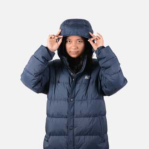 Naviguer dans Lhotse Long Down Ladies Blouson Satin Veste à capuche avec des caractéristiques chaudes et imperméables coupe-vent Style décontracté Plain Technics - Product Image 4