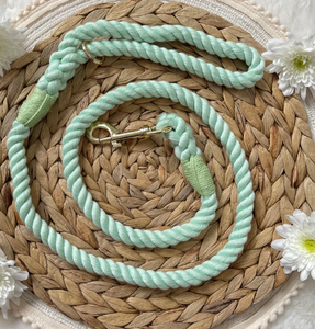 Laisse de corde vert menthe-Laisse de marche pour chien en coton durable et solide - Product Image 4