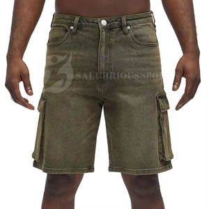 Pantalones Cortos Vaqueros Largos para Hombre, Tendencia 2025, Estilo con Estampado Personalizado, Múltiples Bolsillos, Estilo Hip Hop de Verano con Cintura Elástica - Product Image 1