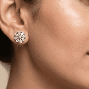 Pendientes de Diamantes Cultivados en Laboratorio con Diseño Floral en Forma de Pera, Oro Blanco, Joyería Fina de Lujo, Regalo para Mujer - Product Image 6