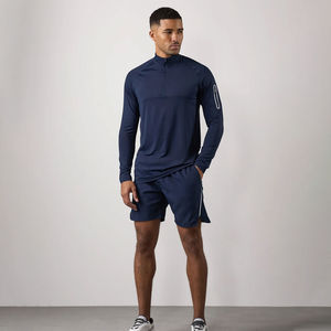 Conjunto de camiseta y pantalones cortos de algodón con estampado personalizado liso para hombre, conjunto de verano Unisex de algodón de alta calidad y transpirable - Product Image 3