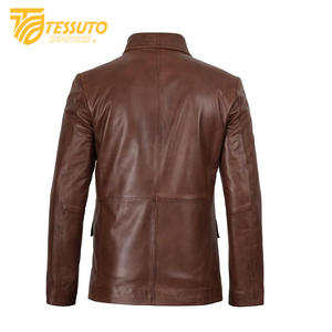 Chaqueta de Cuero de Invierno para Hombre Hecha a Medida al por Mayor, Cuello Alto de Alta Calidad, Transpirable e Impermeable, Estilo Formal - Product Image 4