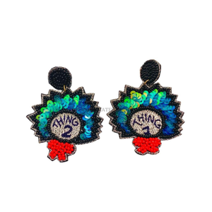 Pendientes elegantes con cuentas de Mardi Gras con diseño de campana para mujer, joyería personalizable al por mayor - Product Image 2