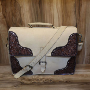 New Arrival Western Handmade <b>Briefcase</b> Hand Tooled Genuine Leather <b>Women</b> Bag Western Handbag Purse Tooled Leather - Product Image 1