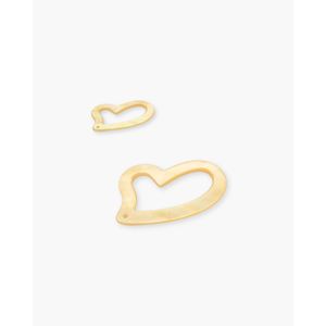 Composant de bijouterie en nacre jaune en forme de cœur - Product Image 1