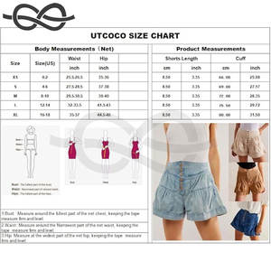Pantalones cortos de mezclilla para mujer Casual verano cintura alta pierna ancha abotonado plisado volantes Jean Shorts moda comodidad - Product Image 6