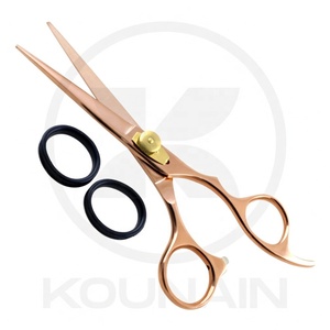 Tijeras de Barbero Profesionales Japonesas de Acero Inoxidable 420 para Diestros, No Plegables, con Punta Recta y Mango Mediano para Cortar el Cabello - Product Image 2