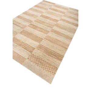 Alfombra de Lana Anudada a Mano Thyme Gold LCA-910, Alfombra Rectangular a Rayas para Decoración de Sala de Estar, Uso en Pasillos, Apta para Automóviles - Product Image 2