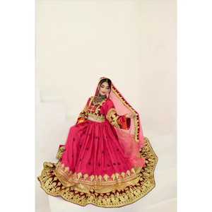 Vêtements vintage décontractés en gros, robes afghanes, vente chaude, robe maxi évasée en 3 pièces, ensemble brodé avec dupatta - Product Image 4