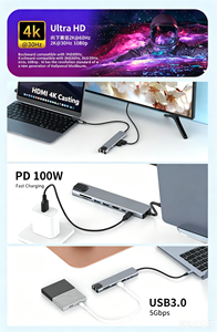 Adaptador Multipuerto <span class=keywords><strong>USB</strong></span> <span class=keywords><strong>C</strong></span> 8 en 1 con HDMI 4K, Carga PD de 100W, Ethernet RJ45, <span class=keywords><strong>USB</strong></span> 3.0, Lector de Tarjetas SD/TF para MacBook - Product Image 5